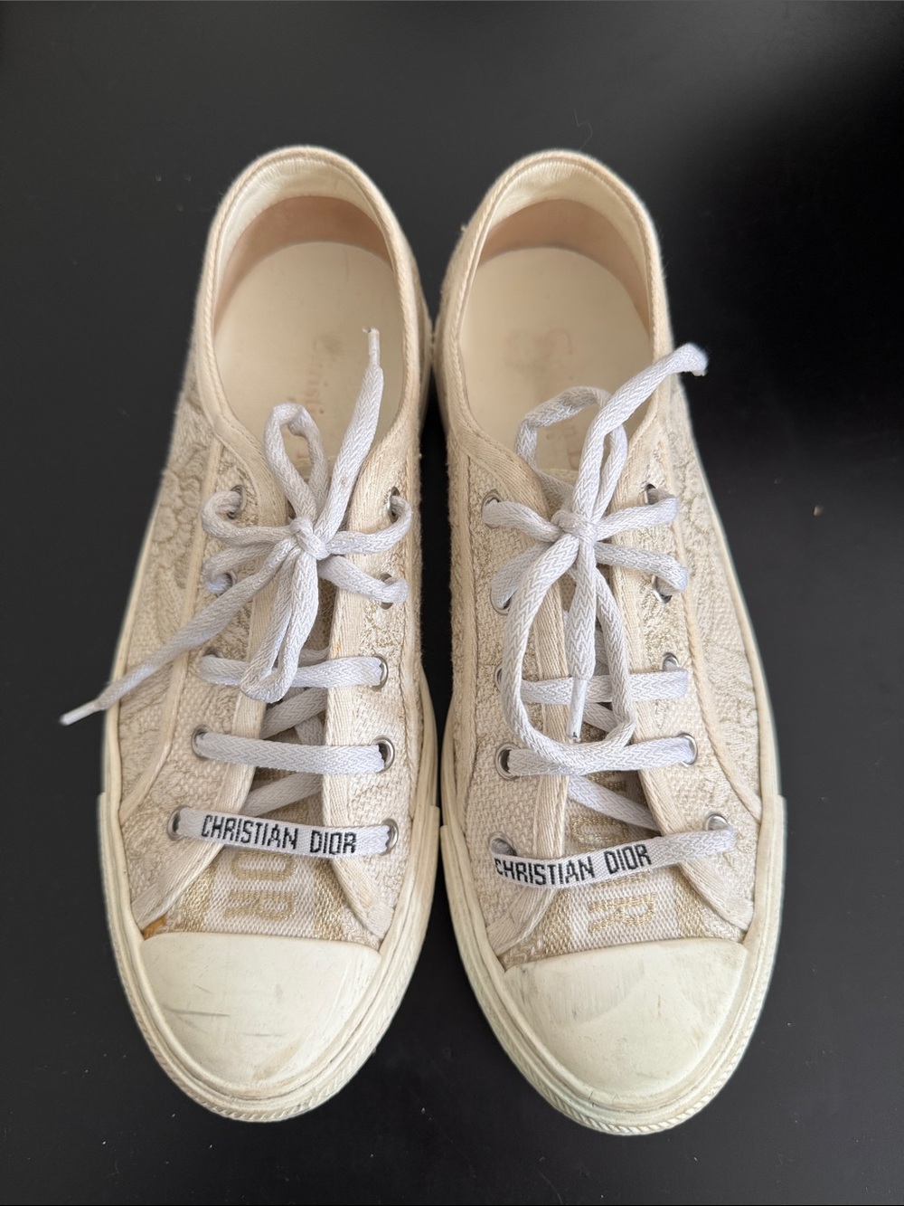 Walk’n’Dior Platform Sneaker With Gold Embroidery